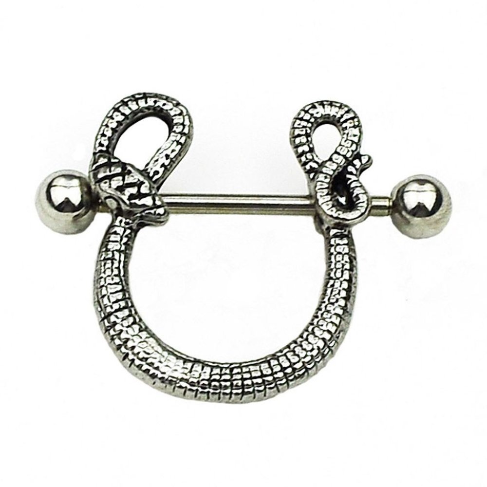 Nipple Piercing ~ Per Pair ~ Curled Snake